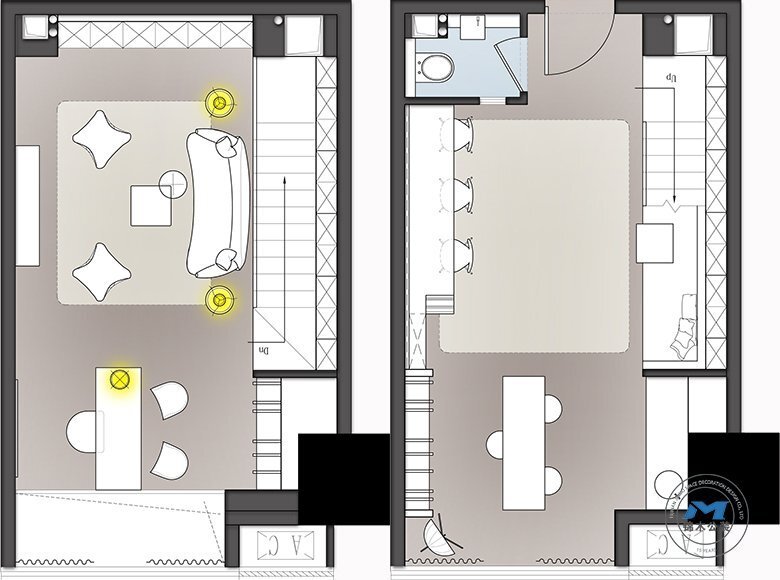 LOFT公寓型售樓部與樣板房裝修設計B戶型彩圖